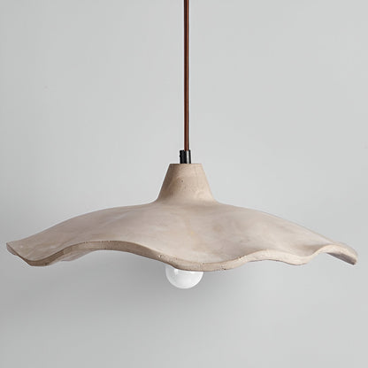 Suspension en béton 16 pouces, forme pétale organique, style Wabi-Sabi pour salle à manger, îlot de cuisine, chambre, cordon réglable, compatible LED, moderne