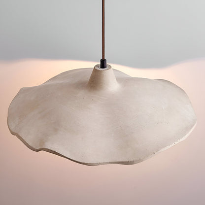Suspension en béton 16 pouces, forme pétale organique, style Wabi-Sabi pour salle à manger, îlot de cuisine, chambre, cordon réglable, compatible LED, moderne