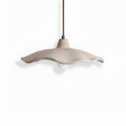 Suspension en béton 16 pouces, forme pétale organique, style Wabi-Sabi pour salle à manger, îlot de cuisine, chambre, cordon réglable, compatible LED, moderne