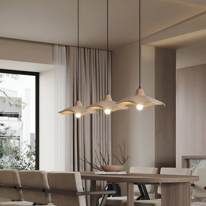 Suspension en béton 16 pouces, forme pétale organique, style Wabi-Sabi pour salle à manger, îlot de cuisine, chambre, cordon réglable, compatible LED, moderne