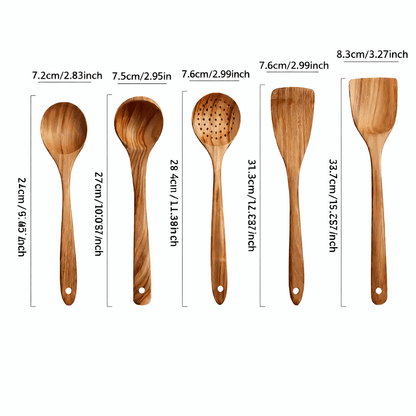 SPOONORA – Premium Wooden Kitchen Utensil Set for Gentle Everyday Cooking