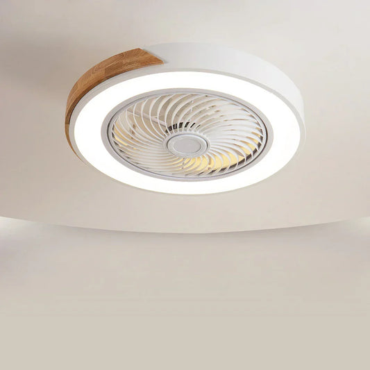Ventilateur de plafond en bois avec éclairage LED à intensité variable et télécommande, 20 pouces, pour chambre et salon, refroidissement intérieur compact, décor rustique