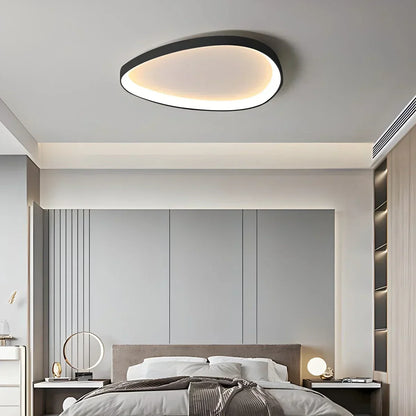 Plafonnier LED encastré ovale en métal de 17 po avec température de couleur réglable et intensité variable pour chambres, entrées et maisons contemporaines