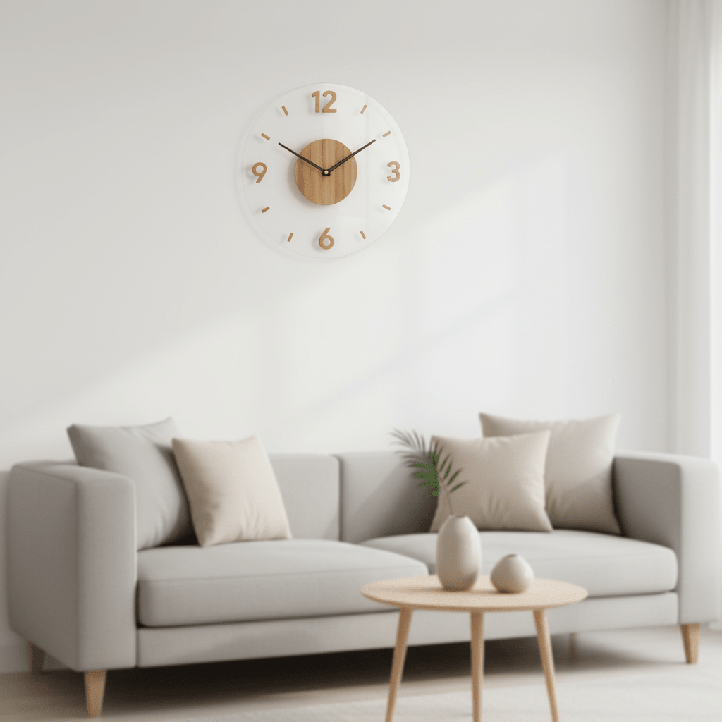 WOODTIME – Nordic Wooden Wall Clock Silent Quartz Minimalist Decor