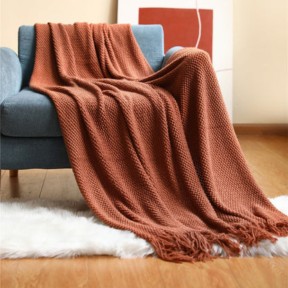 Couverture pour canapé, jeté en grosse maille en fil doux et confortable, couverture tricotée surdimensionnée pour lit et extérieur