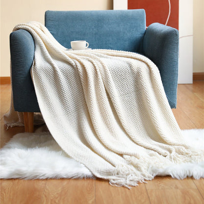 Couverture pour canapé, jeté en grosse maille en fil doux et confortable, couverture tricotée surdimensionnée pour lit et extérieur