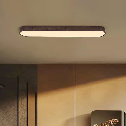 Ortekor Nordic Glow | Flush Mount Ceiling Light with Wood Accent | Elegant Oval Design for Cozy Ambient Lighting