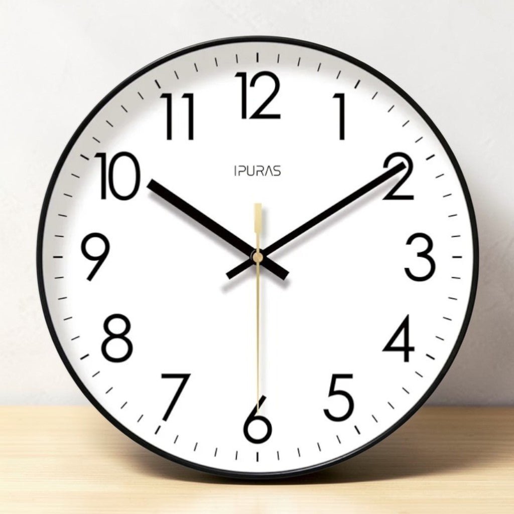 Modern Wall Clock for Living Room, Silent Wall Clock with Quartz Movement, Minimalist Wall Clock for Bedroom and Office