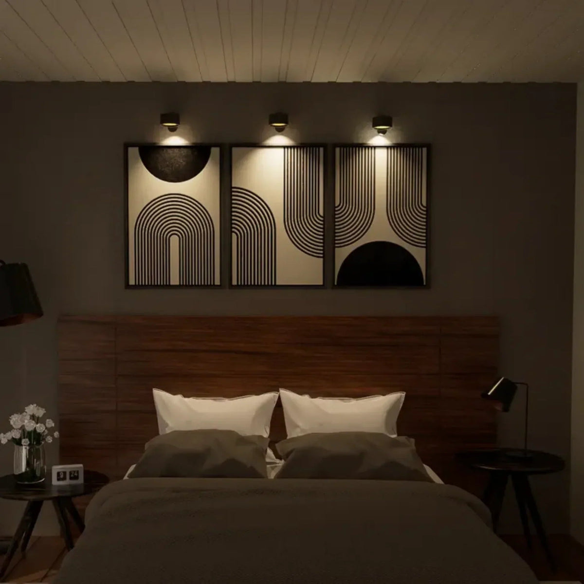 Nordic Minimalist | Wood Cone Wall Sconce with 360° Rotation | Cordless Design for Versatile Lighting