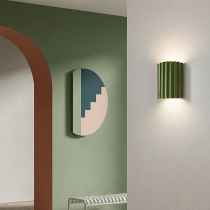 Nordic Pleated Resin Wall Sconce | Modern Ribbed LED Lamp for Soft Ambience