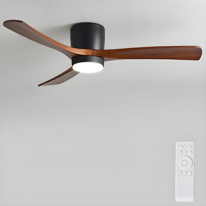 Wood Blade Ceiling Fan with Integrated LED Light and Remote Control for Bedroom Living Room Quiet DC Motor Airflow Year-Round Comfort Scandi