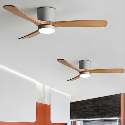 Sycamore Wood Ceiling Fan with LED Light – Whisper-Quiet 6-Speed DC Motor, Reversible Airflow, Remote Control, 42/48/52 Inch