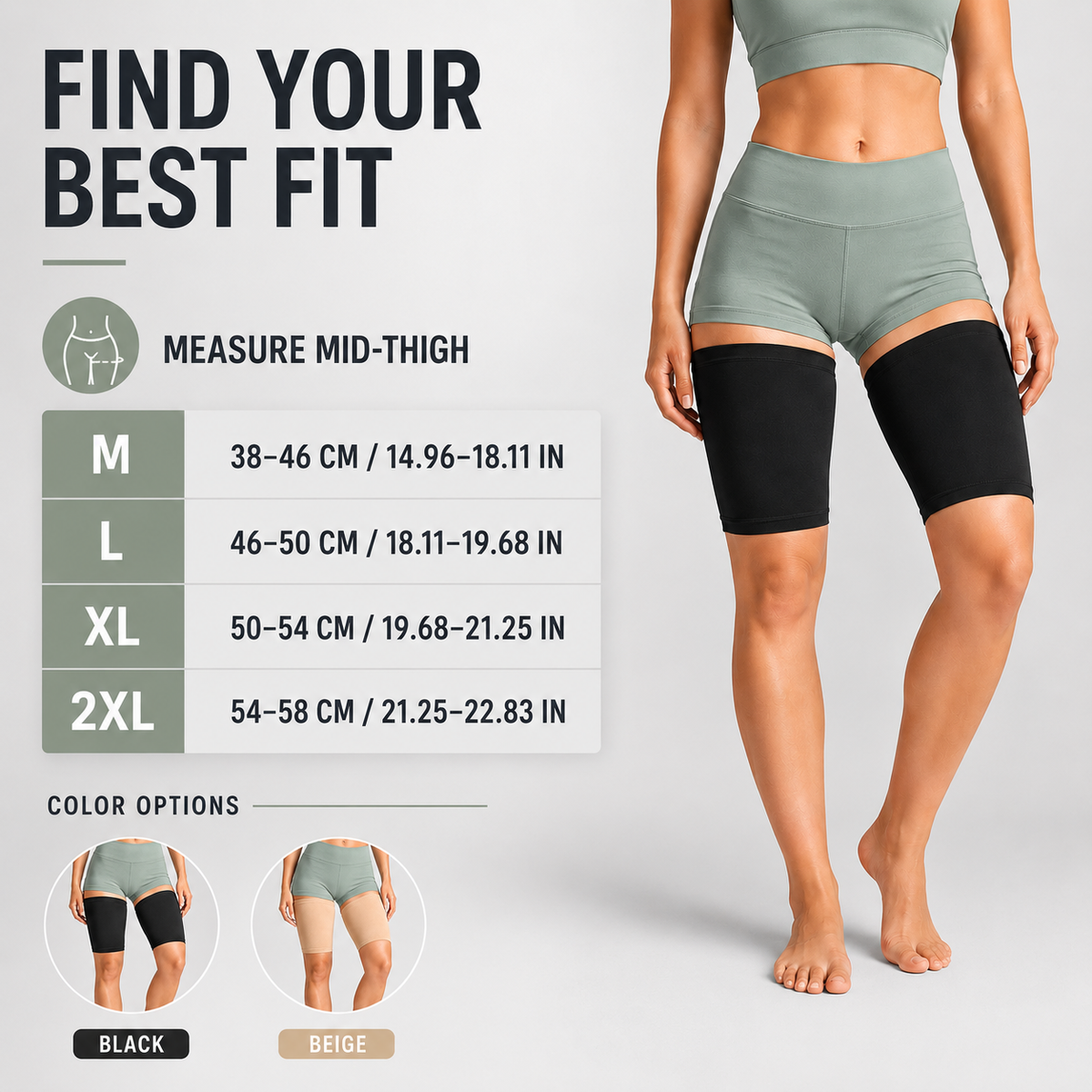 Manchon de compression pour cuisse – Soutien et stabilité musculaire – Tissu respirant pour un mode de vie actif