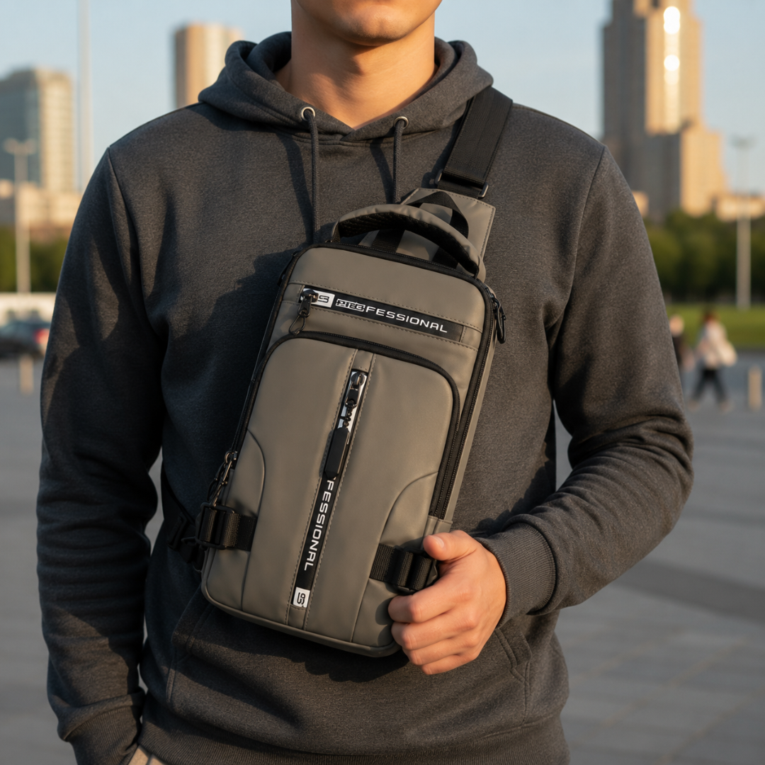 Sac à bandoulière avec fermetures éclair dissimulées antivol et port de chargement USB – Sac à dos en nylon résistant à l'eau pour les voyages, les trajets quotidiens et l'usage au quotidien