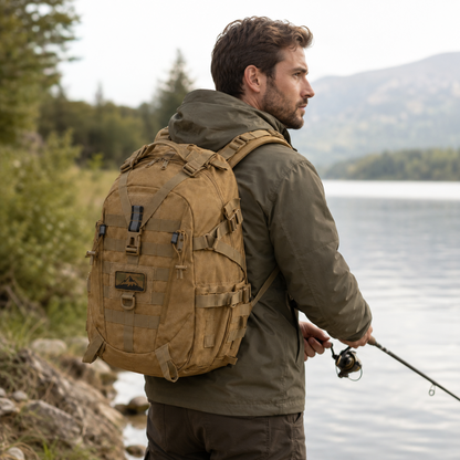 40L Tactical Backpack with Laptop Sleeve & MOLLE Webbing – Waterproof Hiking Daypack for Camping, Travel & Outdoor Adventures