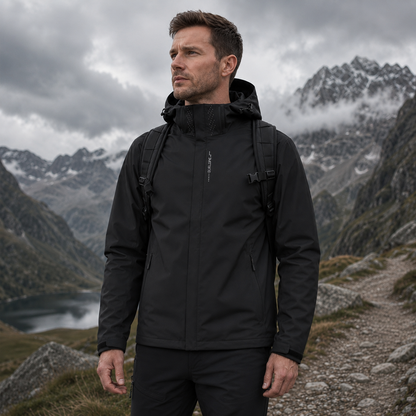 Veste de pluie légère zippée à capuche – Coupe-vent respirant pour homme