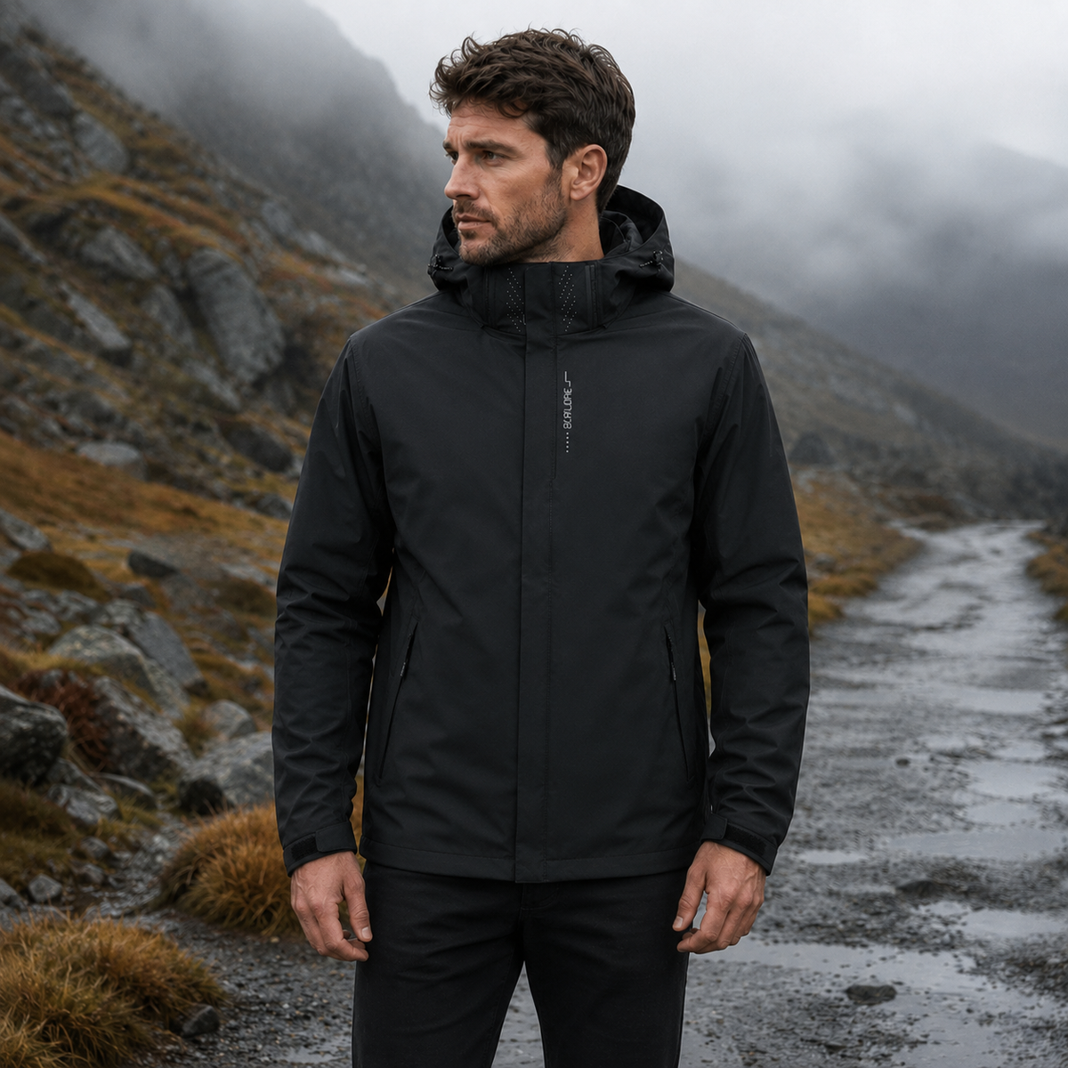 Veste de pluie légère zippée à capuche – Coupe-vent respirant pour homme