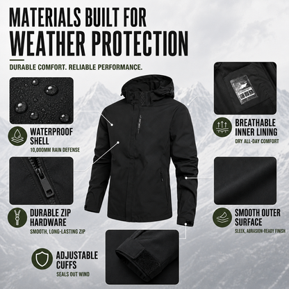 Veste de pluie légère zippée à capuche – Coupe-vent respirant pour homme