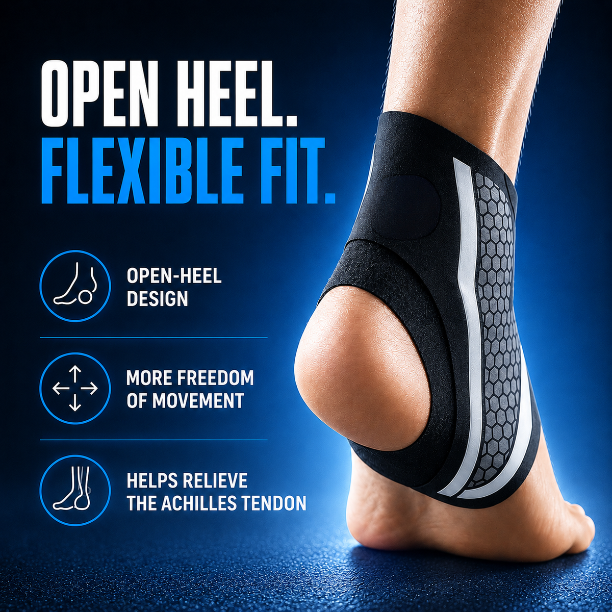Ankle Compression Brace for Support & Stability During Sports | Adjustable Wrap for Running, Basketball, Gym | Breathable Neoprene-Free