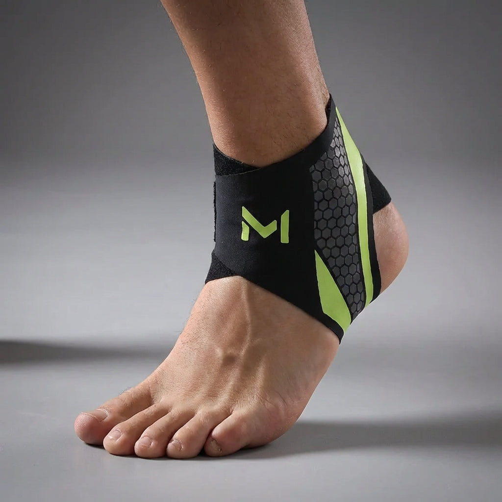 Ankle Compression Brace for Support & Stability During Sports | Adjustable Wrap for Running, Basketball, Gym | Breathable Neoprene-Free