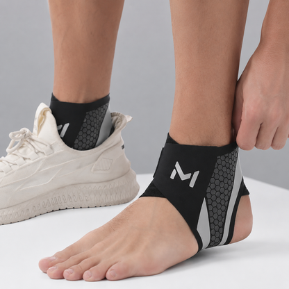 Ankle Compression Brace for Support & Stability During Sports | Adjustable Wrap for Running, Basketball, Gym | Breathable Neoprene-Free