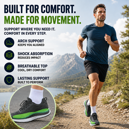 Shock-Absorbing Foot Inserts with Elevated Heel-to-Toe Support for All-Day Stability