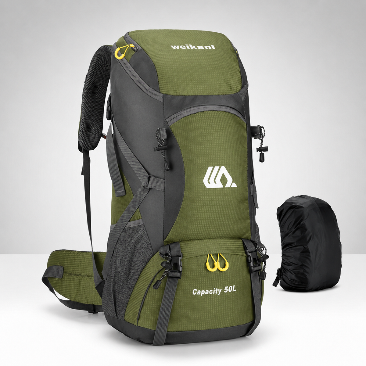 50L Hiking Backpack with Separate Shoe Compartment – Ventilated Back Panel, Padded Straps & Hip Belt – Multi-Day Trail Pack for Camping &