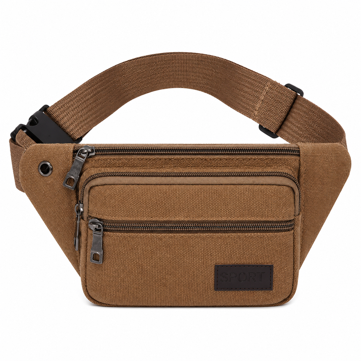 Heavy-Duty Canvas Belt Bag with Multiple Compartments for Travel & Outdoor