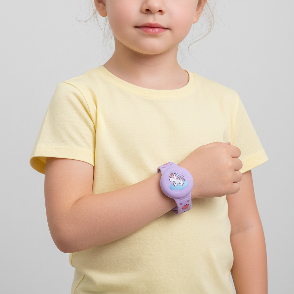 Kids' GPS Tracker Holder Wristband in Soft Silicone – Adjustable Fit for Outdoor Play & Travel Safety