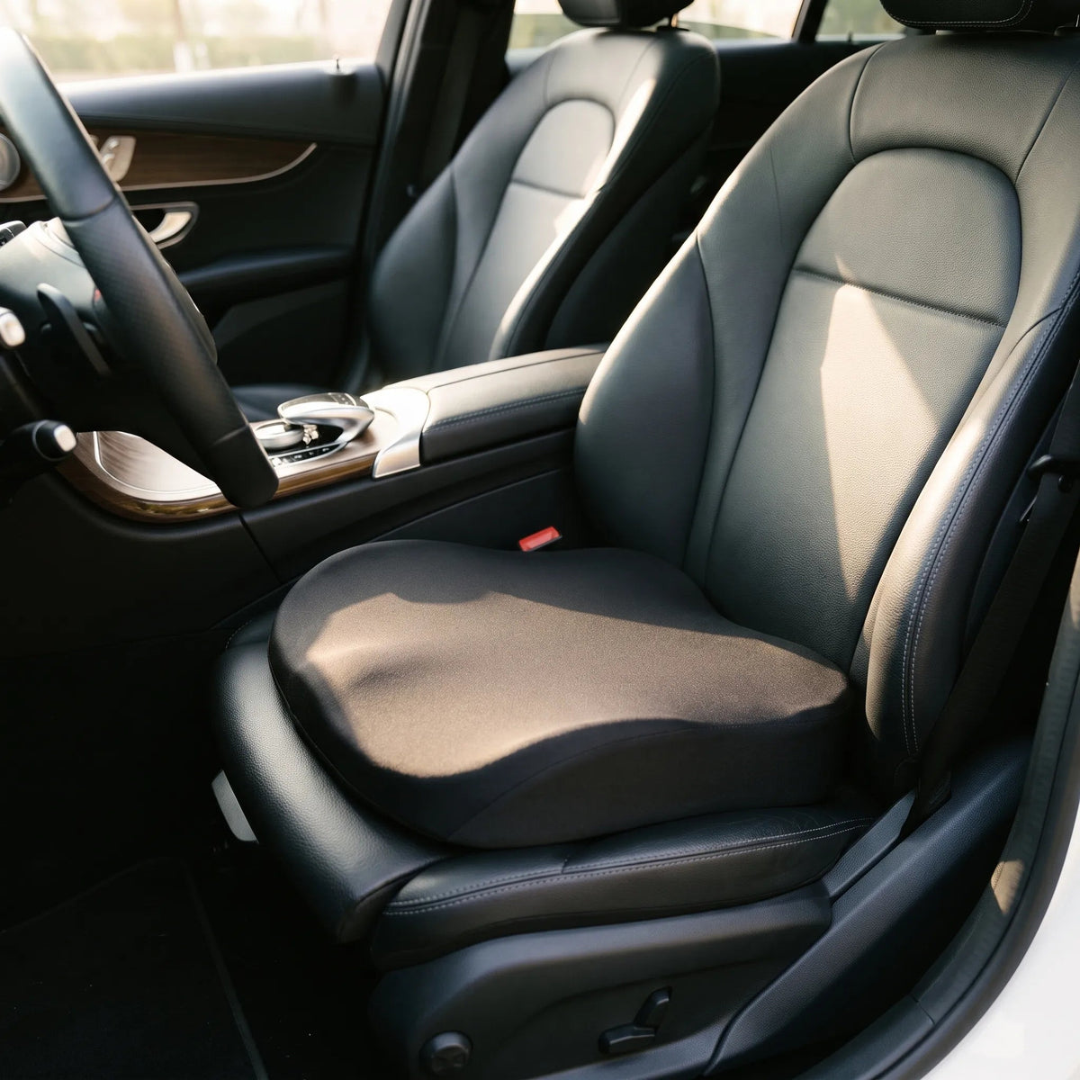 Wedge Car Seat Cushion with Memory Foam for Better Driving Visibility and Posture Support