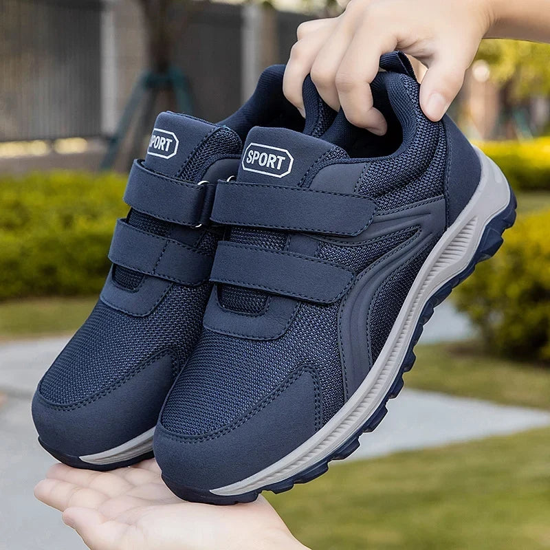 Men's Extra-Wide Orthopedic Walking Shoes with Adjustable Dual Straps for Swollen Feet & All-Day Comfort