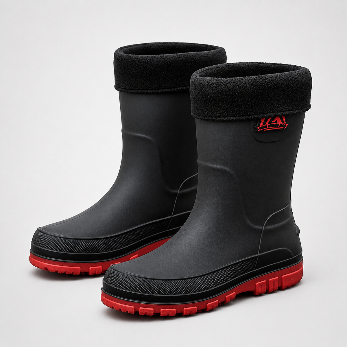 Waterproof Insulated Mid-Calf Winter Rain Boots for Men – Non-Slip Faux Fur Lined Outdoor Work Boot