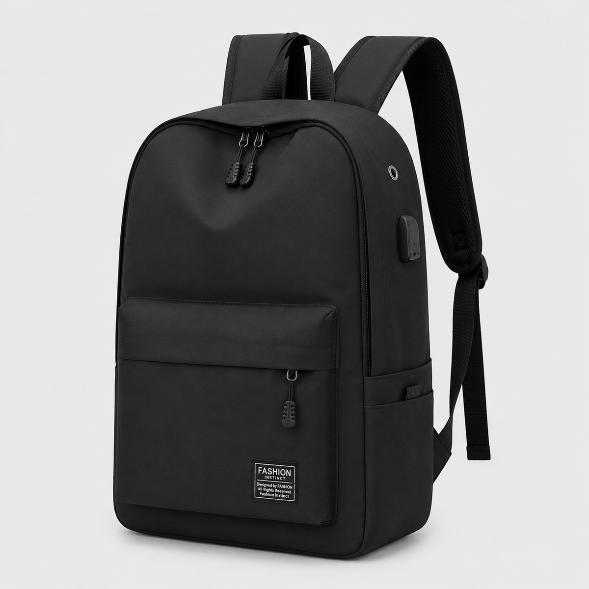 Streamlined Daily Commuter Backpack with Padded Laptop Sleeve & Optional USB Port for School, Work & Travel