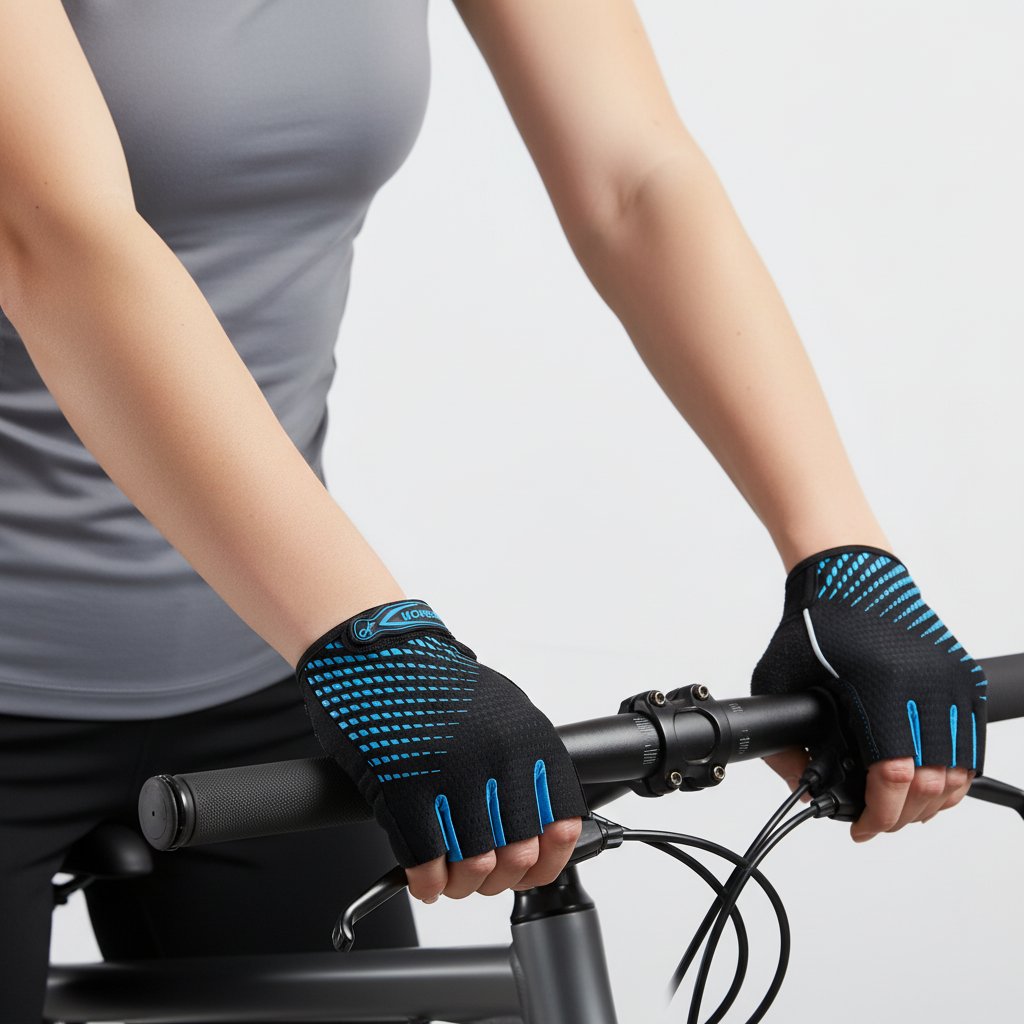 Fingerless Padded Cycling Gloves with Gel Palm Protection & Breathable Mesh for Road & Mountain Biking