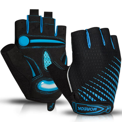 Fingerless Padded Cycling Gloves with Gel Palm Protection & Breathable Mesh for Road & Mountain Biking