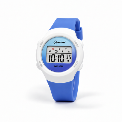 Kids Sport Digital Watch with Alarm Stopwatch & Weekday Display - Water Resistant Silicone Strap Wristwatch for School & Outdoor Play