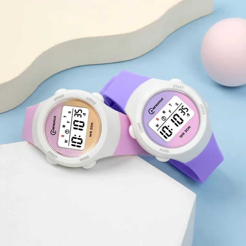 Kids Sport Digital Watch with Alarm Stopwatch & Weekday Display - Water Resistant Silicone Strap Wristwatch for School & Outdoor Play