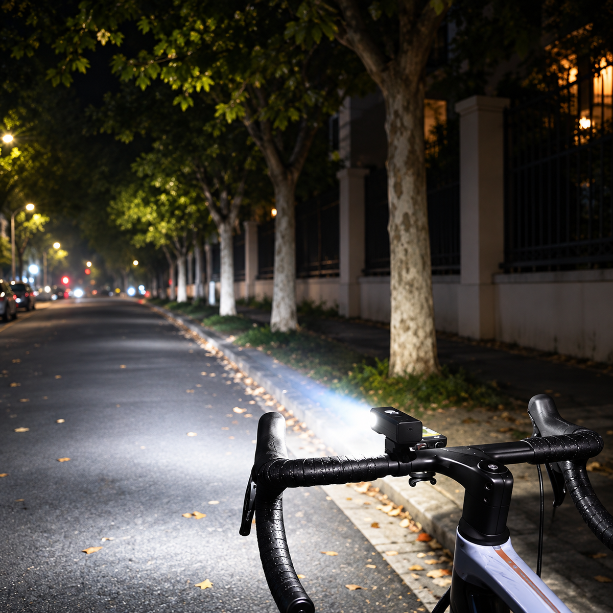Rechargeable Bike Headlight with Auto-Sensing & Digital Battery Display for Cycling Safety