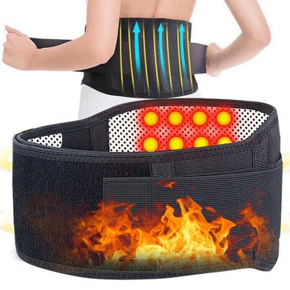 Adjustable Lower Back Support Belt with Self-Heating Therapy & Magnetic Nodes for Pain Relief