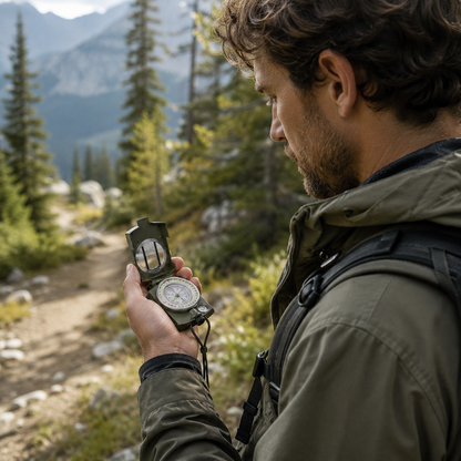 Lensatic Sighting Compass with Folding Design for Hiking & Outdoor Navigation | Portable Pocket Compass