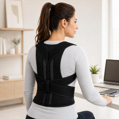 Adjustable Back Support Brace for Men & Women – Realigns Shoulders & Relieves Lower Back Strain