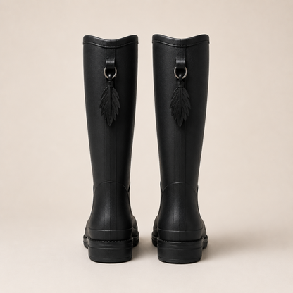 Women's Waterproof Rain Boots Mid-Calf – Slip-On PVC Wellington Boots for Wet Weather, Mud & Garden