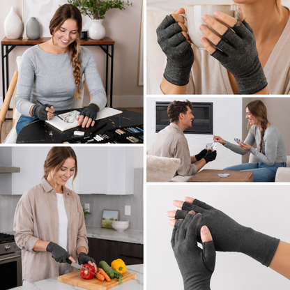 Fingerless Compression Gloves for Joint Support & Pain Relief – Breathable Half-Finger Hand Braces for Everyday Tasks & Arthritis Comfort