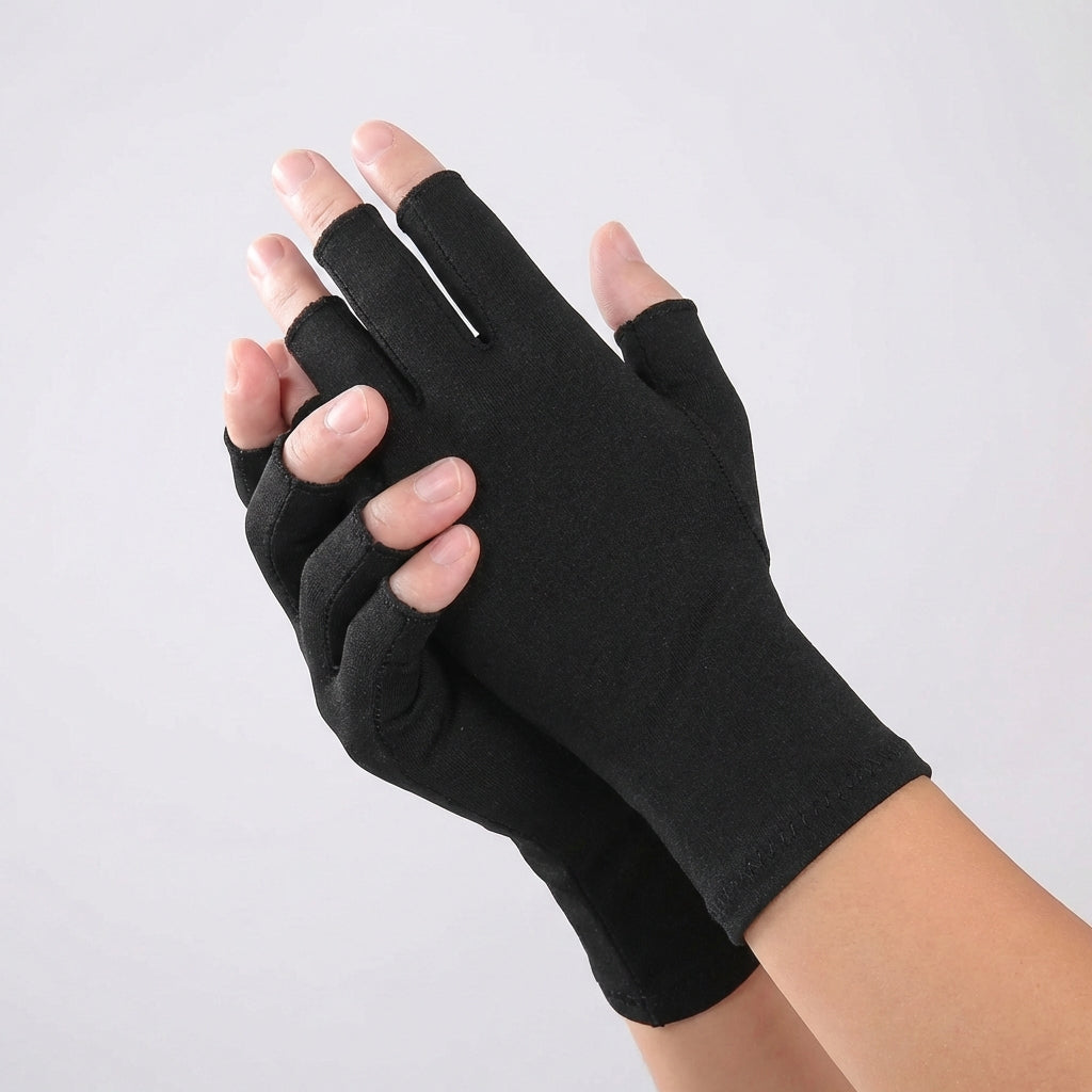 Fingerless Compression Gloves for Joint Support & Pain Relief – Breathable Half-Finger Hand Braces for Everyday Tasks & Arthritis Comfort