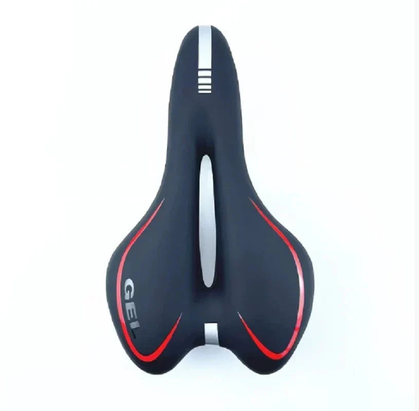 Pressure-Relief Bike Saddle with Center Channel for Road & Time Trial Cycling – Foam Cushion, Water-Resistant Cover, Standard Rail Mount