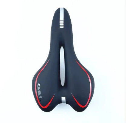 Pressure-Relief Bike Saddle with Center Channel for Road & Time Trial Cycling – Foam Cushion, Water-Resistant Cover, Standard Rail Mount