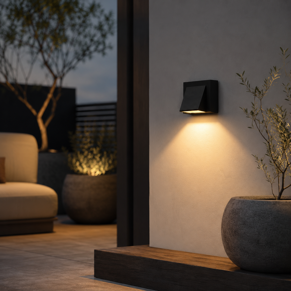 Outdoor Wall Light Fixture Weatherproof LED 5W Sconce for Patio Garden Entry Modern Exterior Lighting