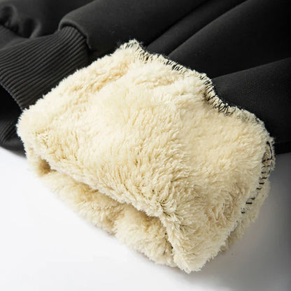 Thermal Fleece-Lined Joggers with Zippered Pockets – Winter Sweatpants for Men
