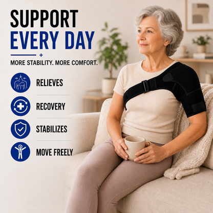 Adjustable Shoulder Compression Brace for Pain Relief & Stability – Men & Women – Left or Right Arm Support Wrap
