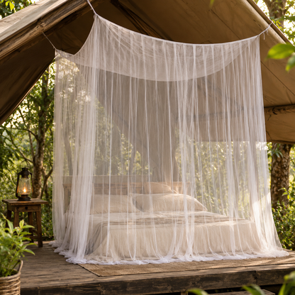 Spacious Hanging Bed Canopy Net | Tall Box-Style Insect Barrier for Double Beds & Camping | 87×79×79 in Interior | White or Black Mesh